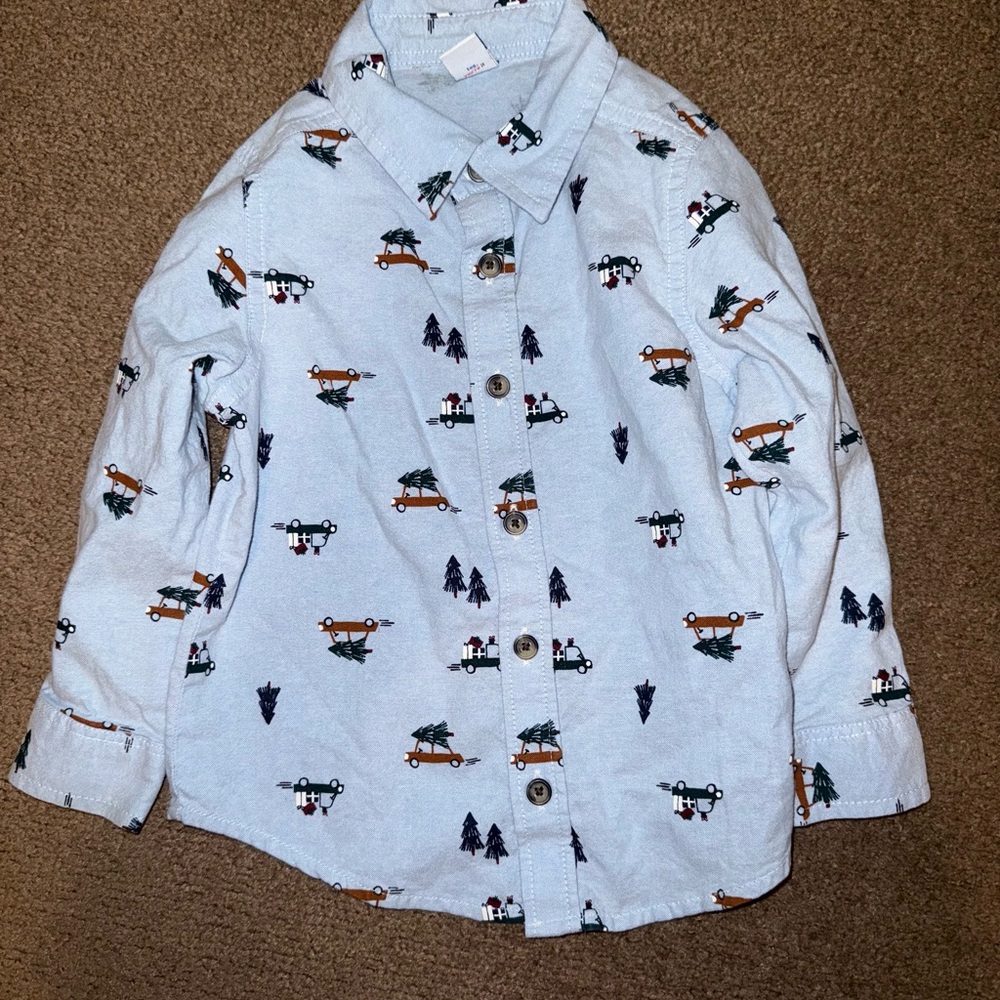 Kids Blue Patterned Shirt